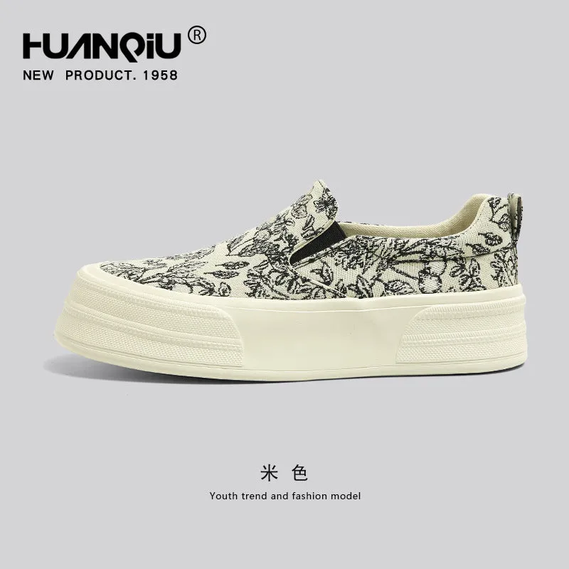 Global Platform Canvas Shoes for Women – 2024 New Autumn Retro Slip-On Sneakers