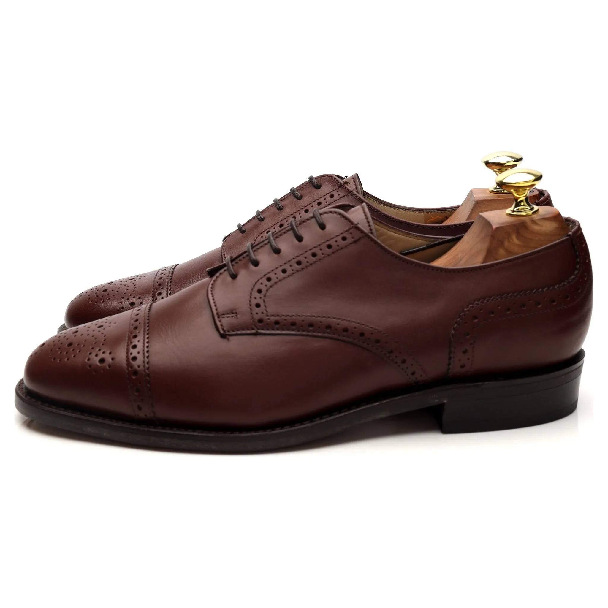 'Guildford' Brown Leather Derby Brogues UK 7.5 H
