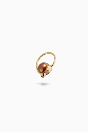 HANNAH MARTIN | 18K YELLOW GOLD DIAMOND STUDDED PEARL 'CAPTIVE' S EARRING
