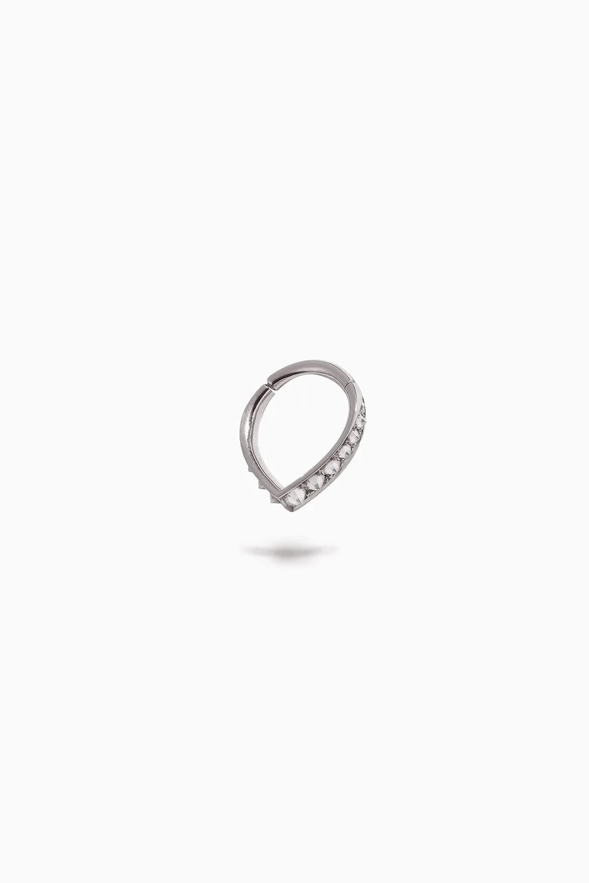 HANNAH MARTIN | WHITE GOLD STUDDED TEARDROP HOOP