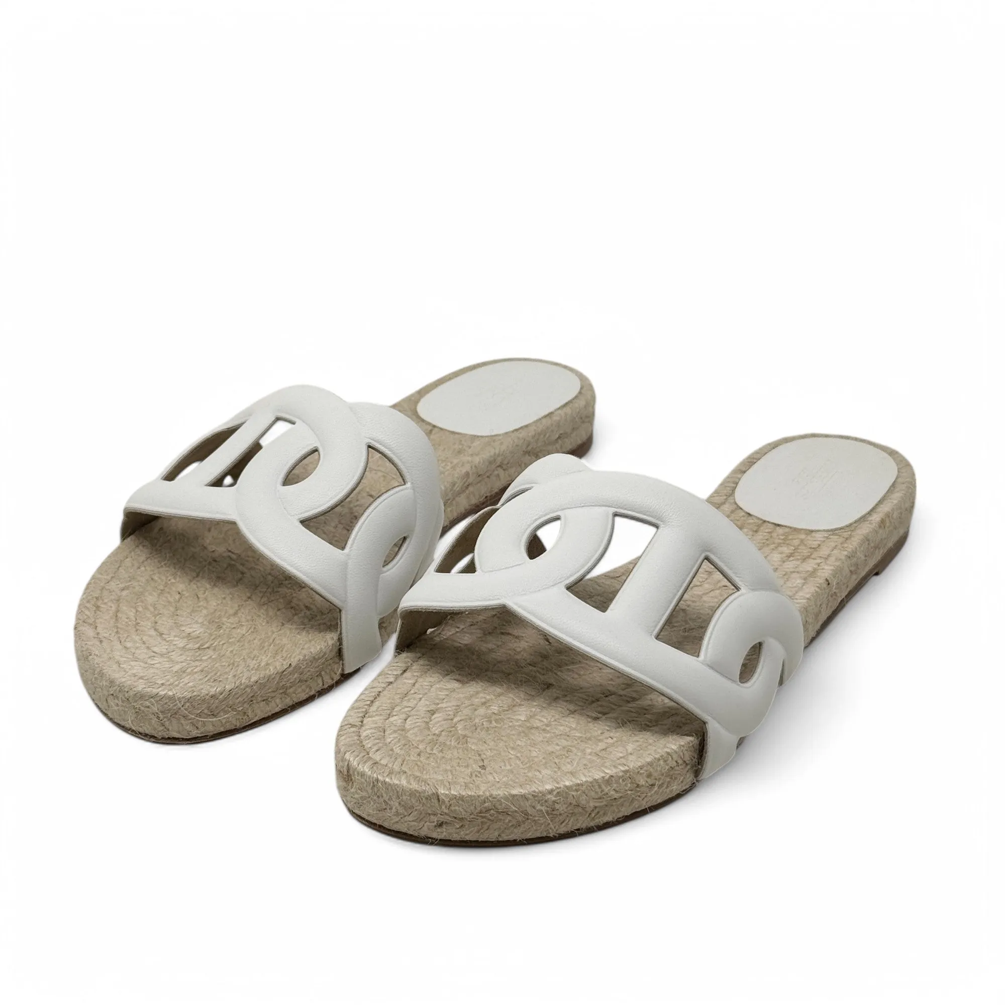 Hermes Blanc Famosa Espadrilles 37