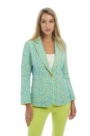 Holly Jacket in Blue Leopard