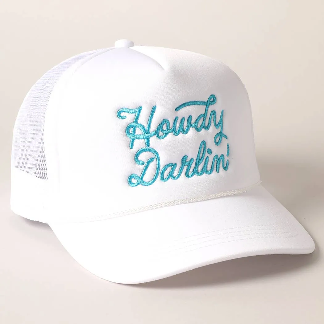 Howdy Darlin' Embroidered Mesh Back Trucker Cap | Stuffology Boutique