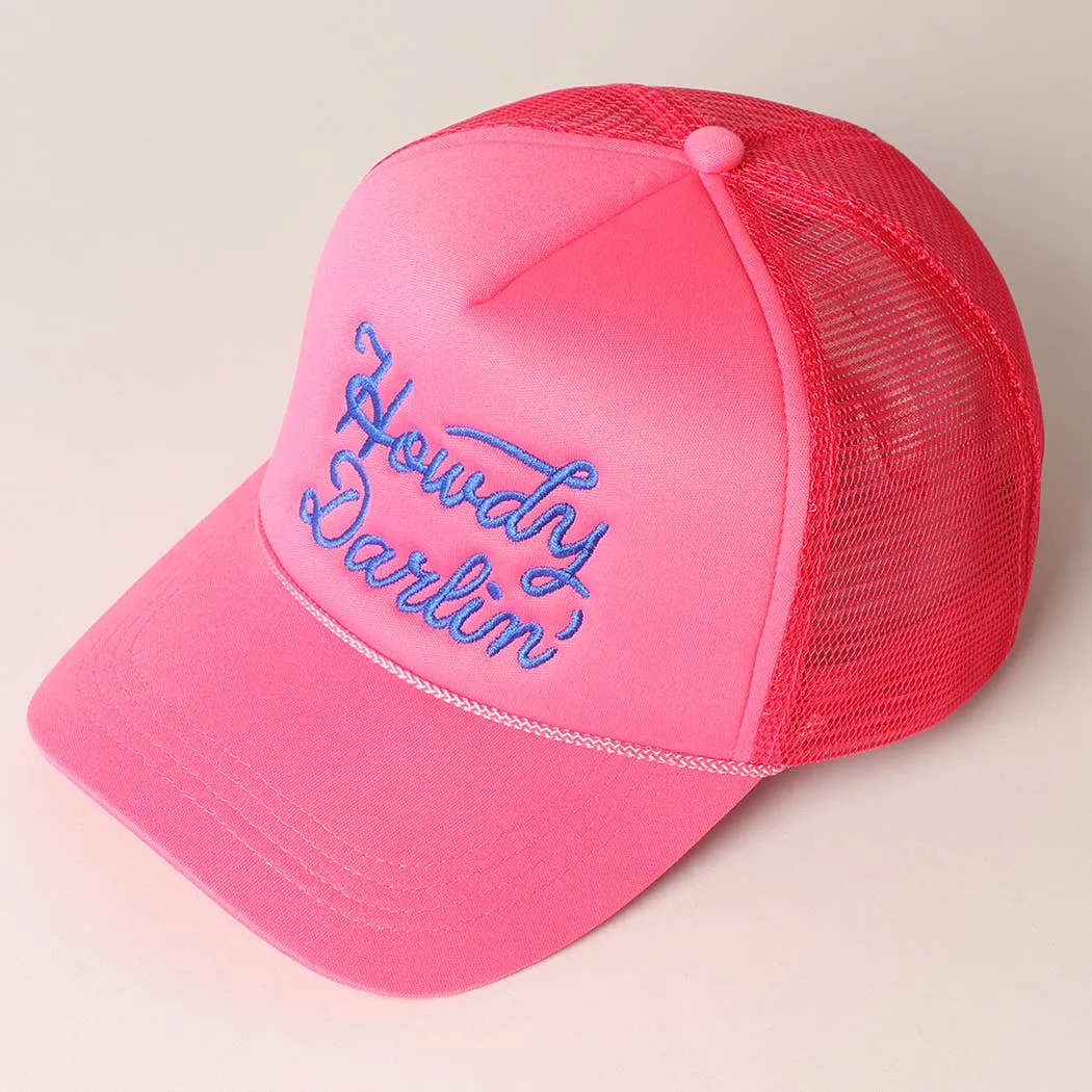 Howdy Darlin' Embroidered Mesh Back Trucker Cap | Stuffology Boutique