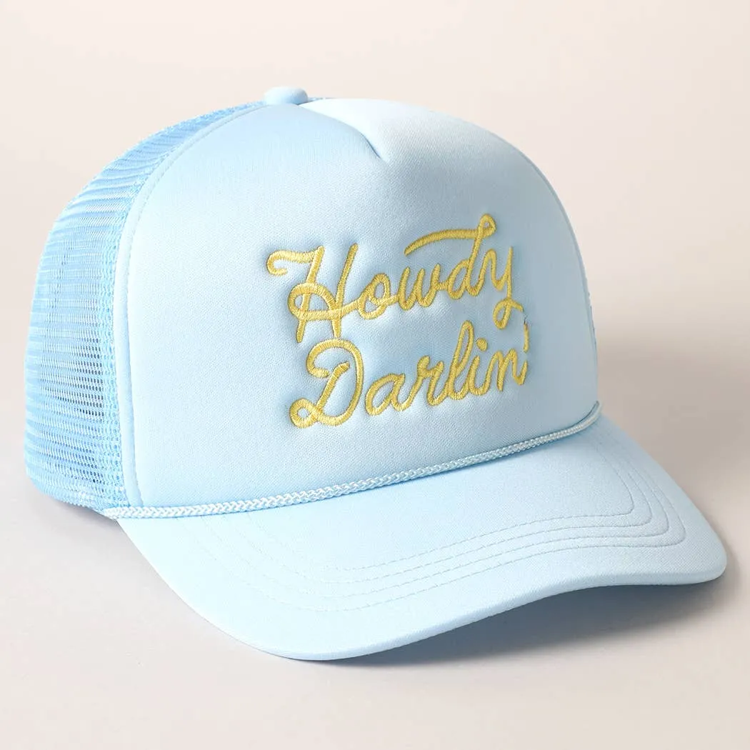 Howdy Darlin' Embroidered Mesh Back Trucker Cap | Stuffology Boutique