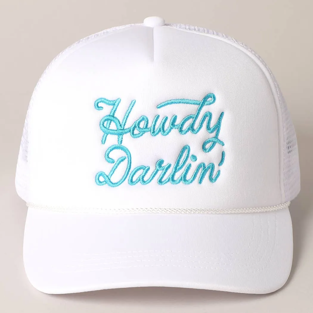 Howdy Darlin' Embroidered Mesh Back Trucker Cap | Stuffology Boutique