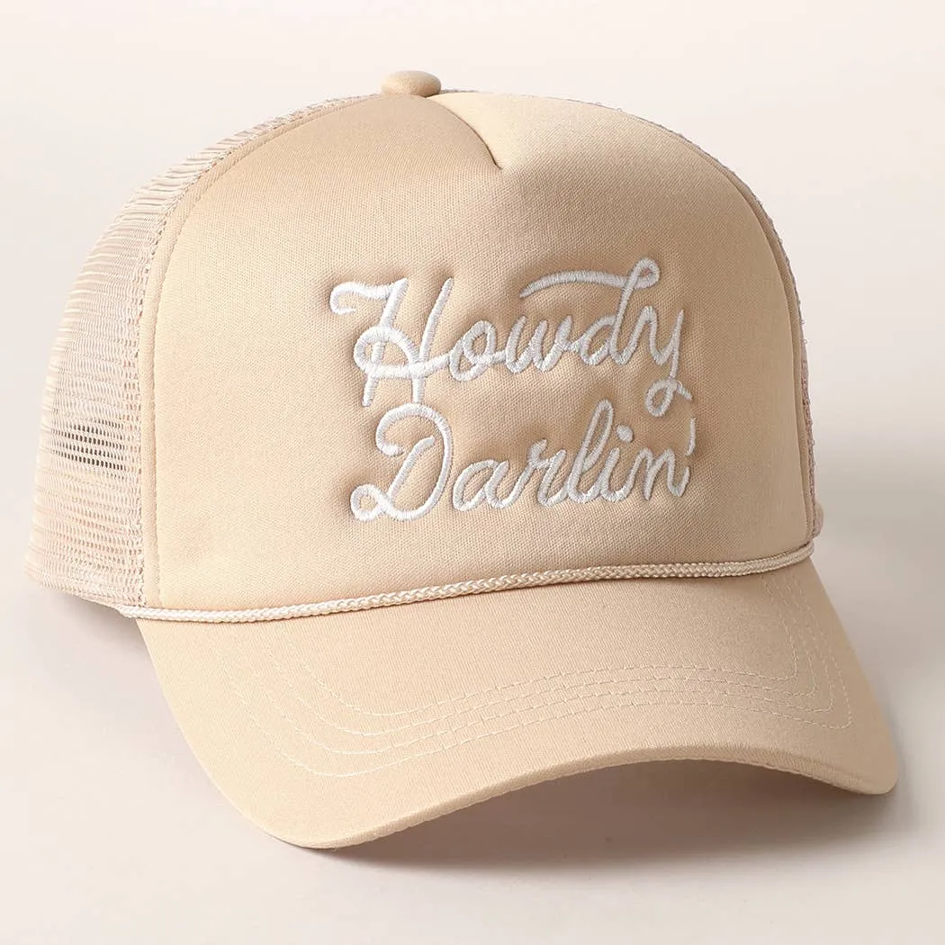 Howdy Darlin' Embroidered Mesh Back Trucker Cap | Stuffology Boutique
