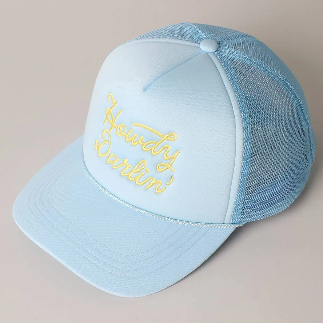 Howdy Darlin' Embroidered Mesh Back Trucker Cap | Stuffology Boutique