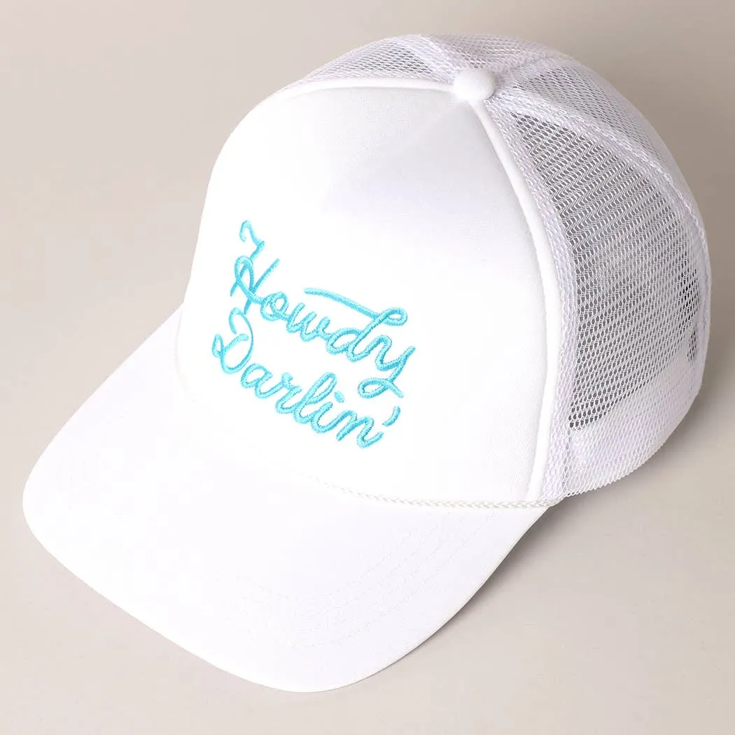Howdy Darlin' Embroidered Mesh Back Trucker Cap | Stuffology Boutique