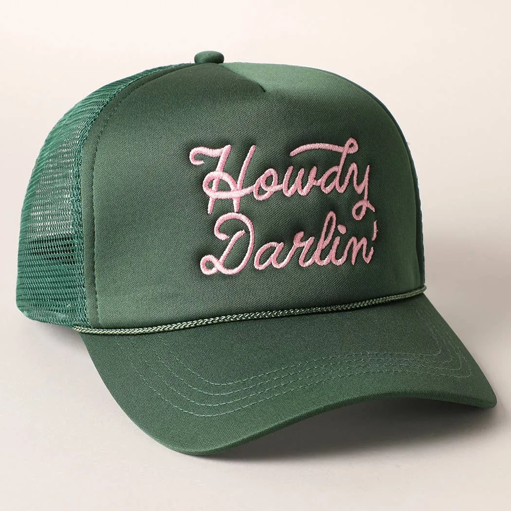 Howdy Darlin' Embroidered Mesh Back Trucker Cap | Stuffology Boutique