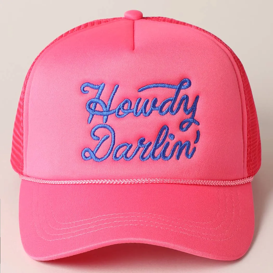 Howdy Darlin' Embroidered Mesh Back Trucker Cap | Stuffology Boutique