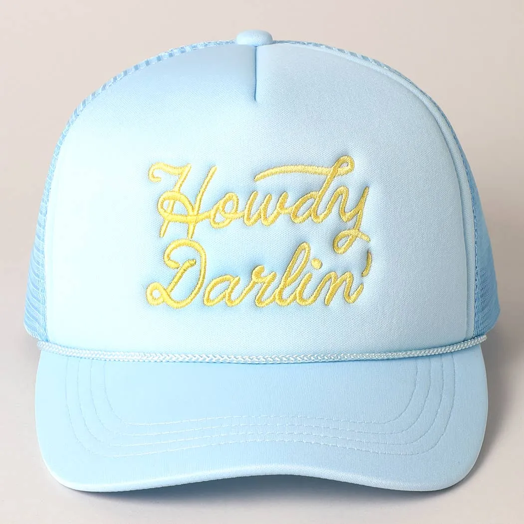 Howdy Darlin' Embroidered Mesh Back Trucker Cap | Stuffology Boutique
