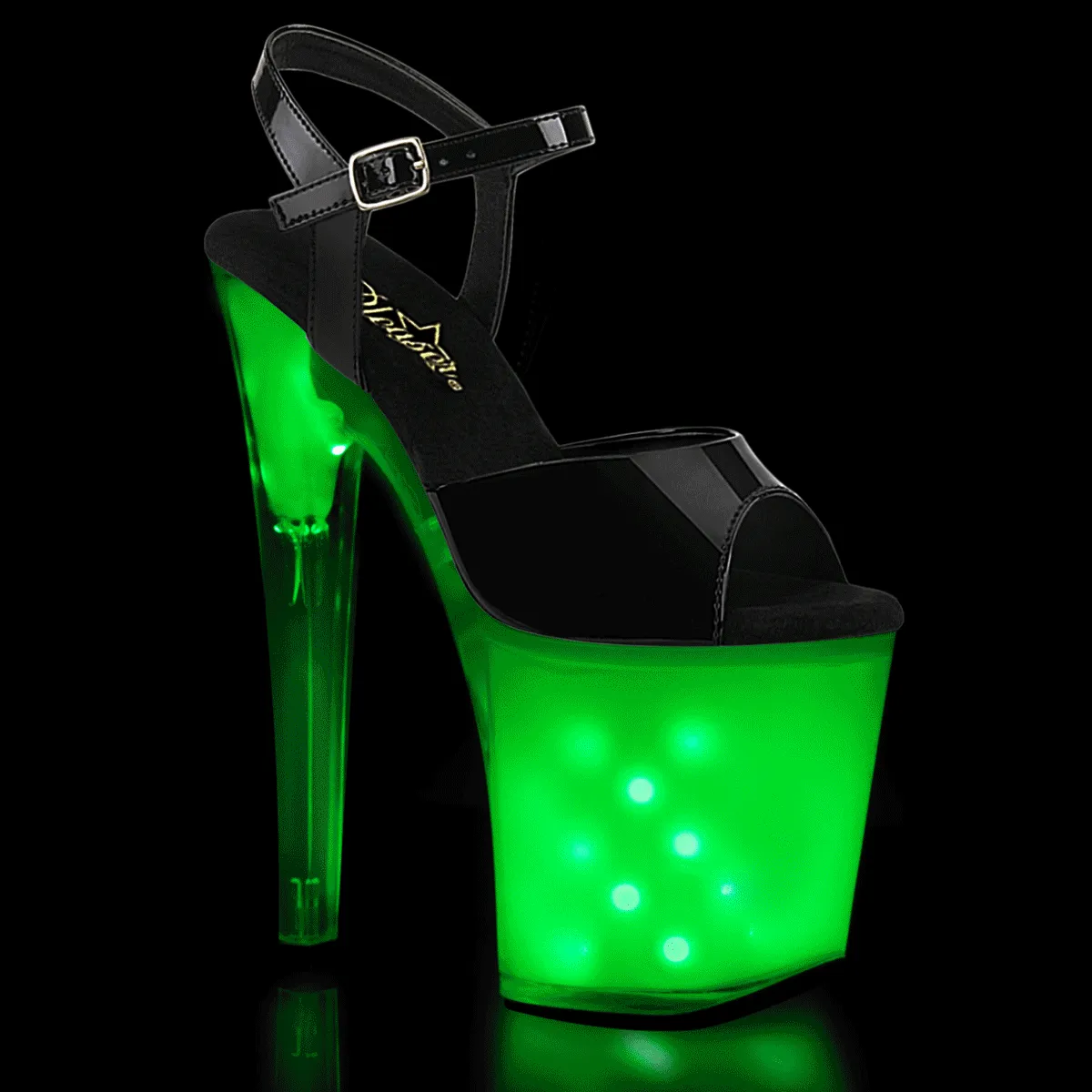 ILLUMINATOR-809  Black Patent/White Glow