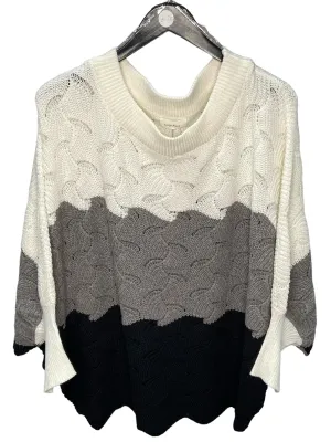Ivory and Black Colorblock Stripe Sweater
