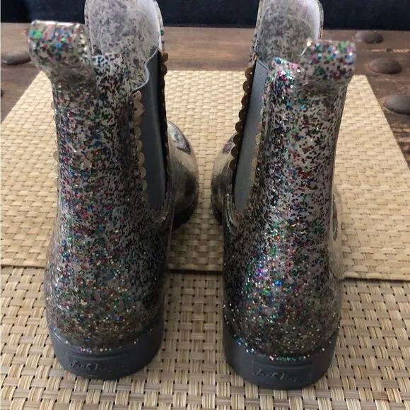 Jack Rogers Sallie Sparkle Ankle Rain Boots Size 8