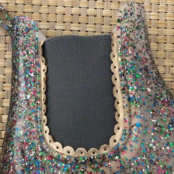 Jack Rogers Sallie Sparkle Ankle Rain Boots Size 8
