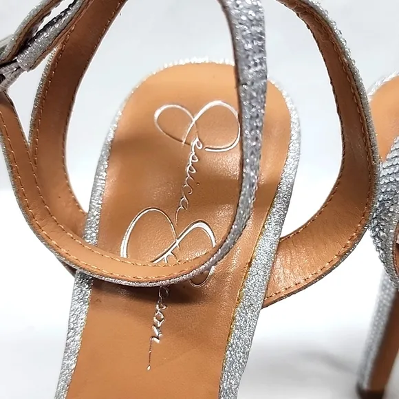 JESSICA SIMPSON●OLUINA● EMBELLISHED●PLATFORM PUMP●SILVER/CLEAR ●LADIES 7.5●NWOB●