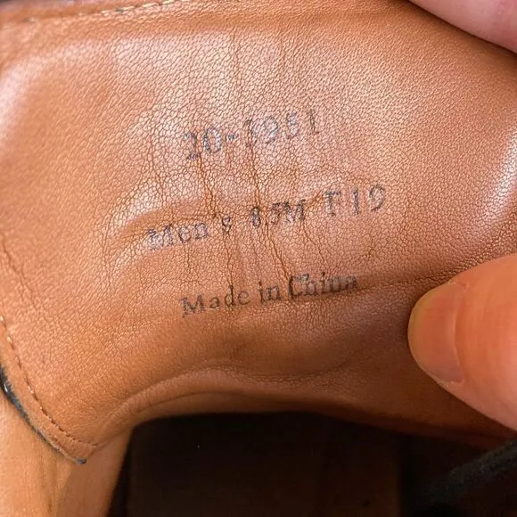 Johnston &amp; Murphy Men’s Warner Sheep Skin and leather Oxford zip boots size 8.5.