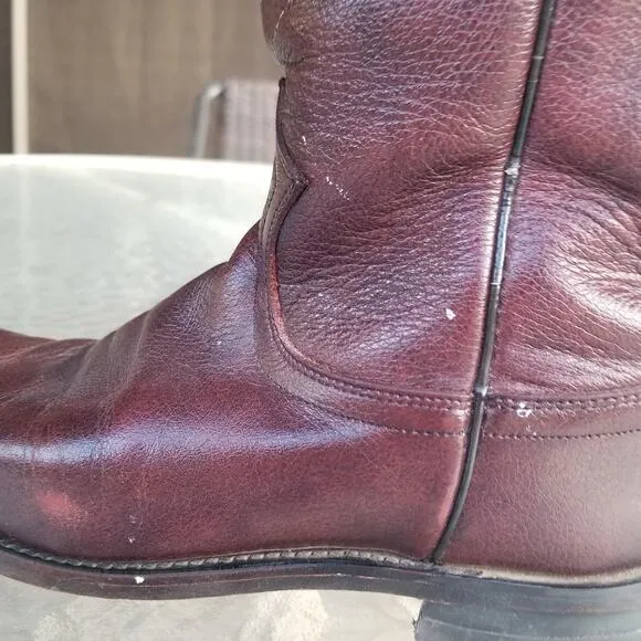 Justin Mens &quot;Roper&quot; #3718  Leather Boots Flawed But Lots Of Wear Left Size 6.5 C
