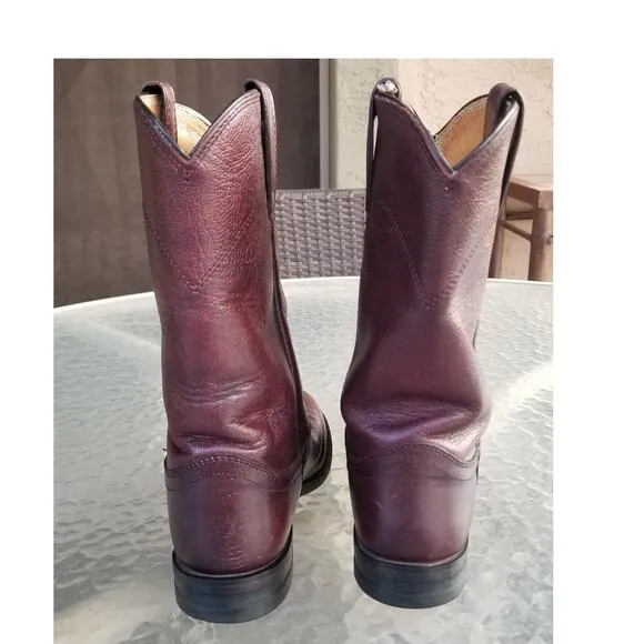 Justin Mens &quot;Roper&quot; #3718  Leather Boots Flawed But Lots Of Wear Left Size 6.5 C