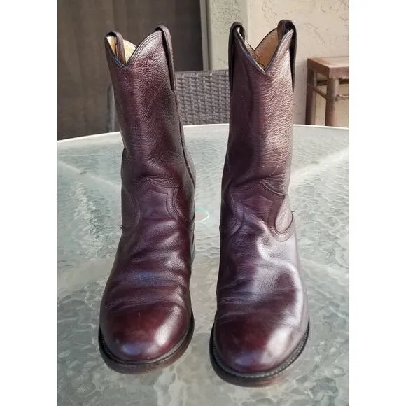 Justin Mens &quot;Roper&quot; #3718  Leather Boots Flawed But Lots Of Wear Left Size 6.5 C
