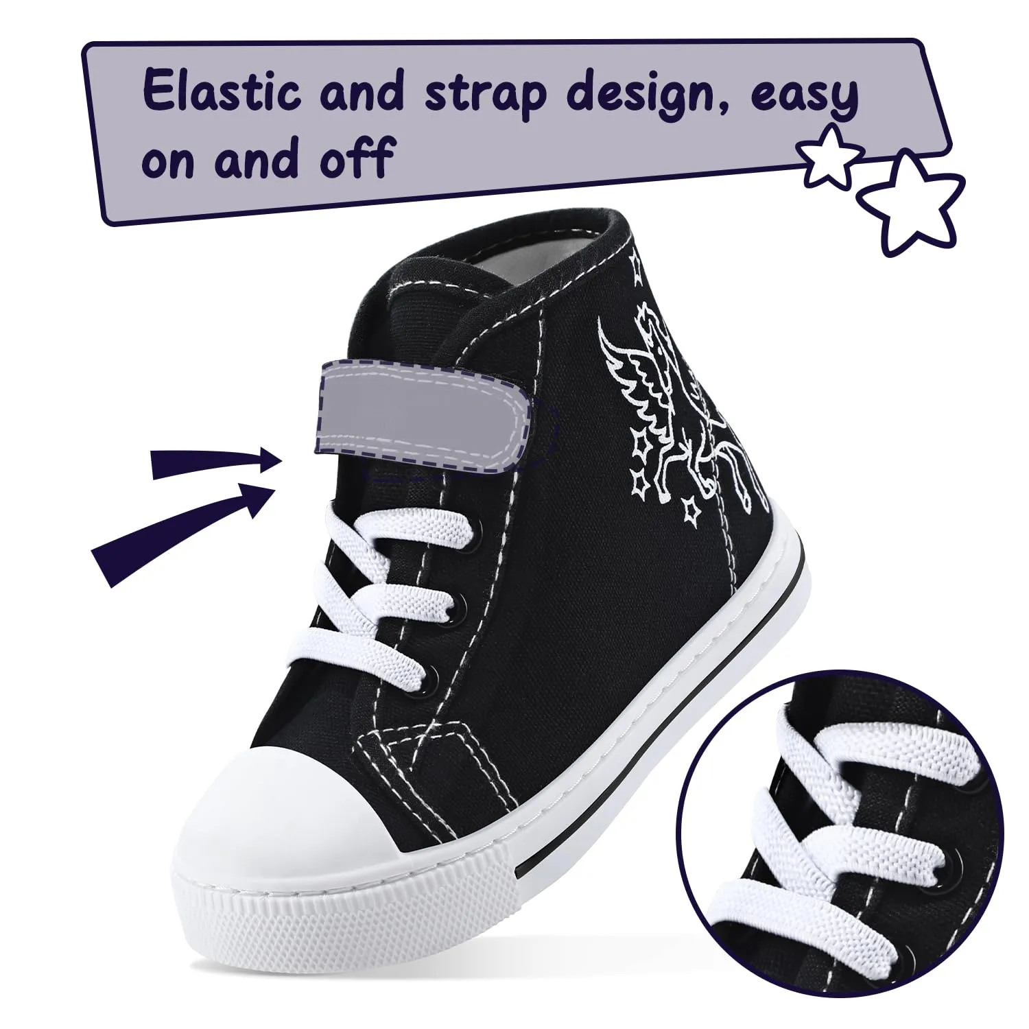 K KomForme Toddler Boys and Girls Canvas High Top Sneakers New