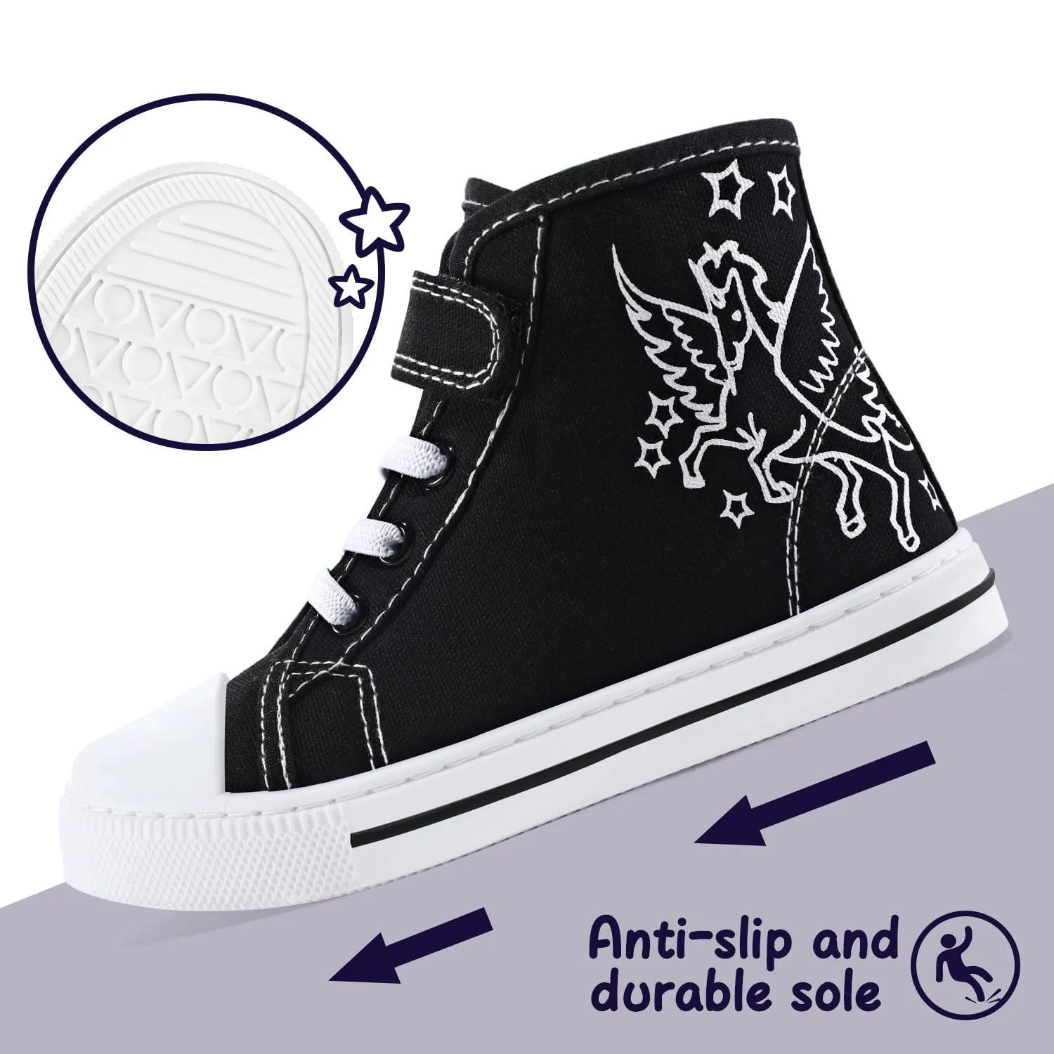K KomForme Toddler Boys and Girls Canvas High Top Sneakers New