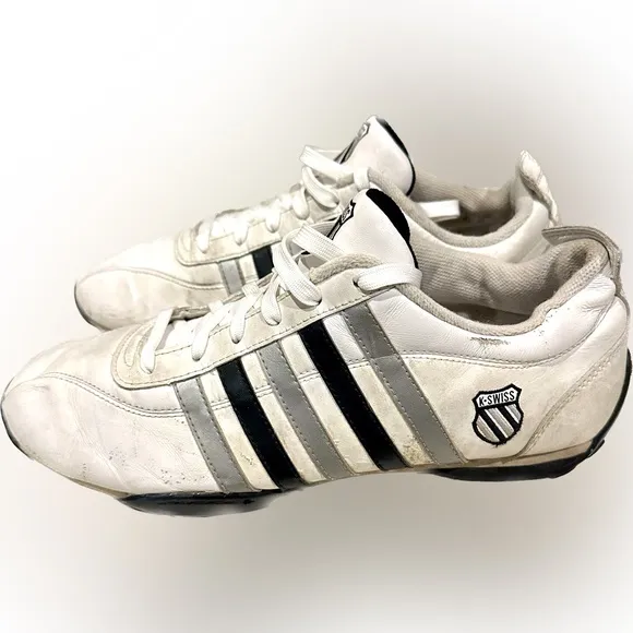 K-Swiss Cross Trainer Track White Leather Sneaker SZ 11 01290129 LOW 182215/K-50