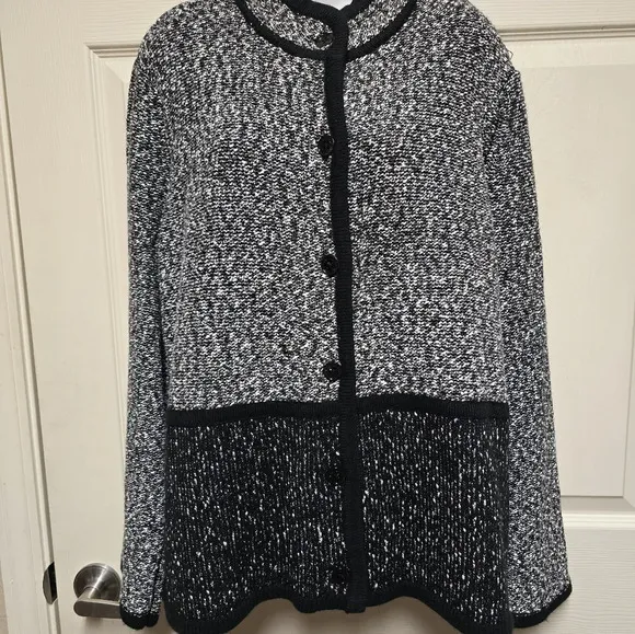 KARL LAGERFELD PARISColorblock Cotton-Blend Long Cardigan SzXL