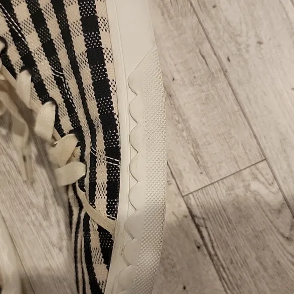 Kate Spade Vale Gingham Black‎ And Cream Sneakers Size 9