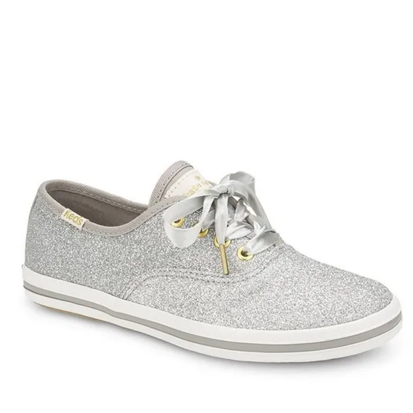 Keds x Kate Spade Champion Glitter Silver Sneakers