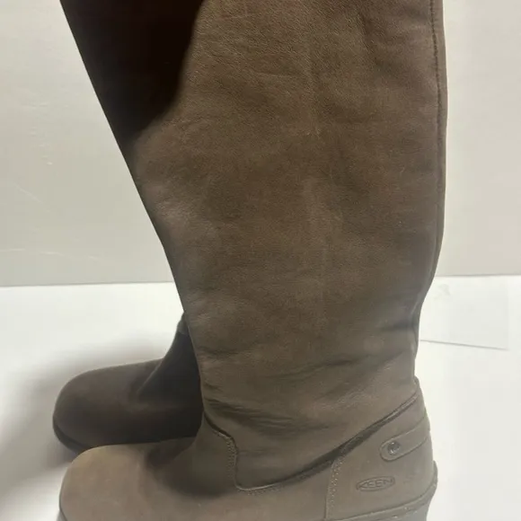 KEEN AKITA Knee High Wedge Boots Brown Suede Womens Size 7.5‎