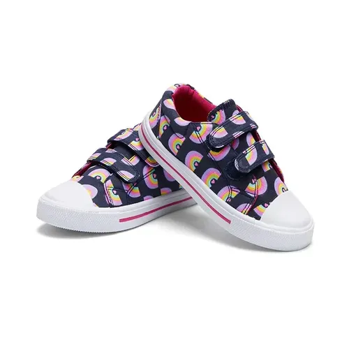 Kids Sneakers Boy Canvas Shoes Black Rainbows - KKOMFORME