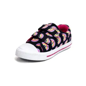 Kids Sneakers Boy Canvas Shoes Black Rainbows - KKOMFORME