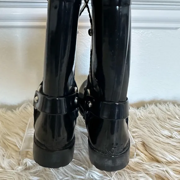 Kors Michael Kors Black Robber Rain Boots
