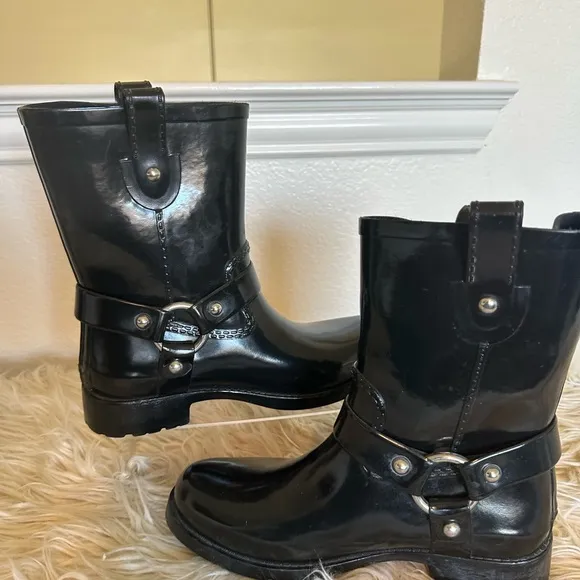 Kors Michael Kors Black Robber Rain Boots
