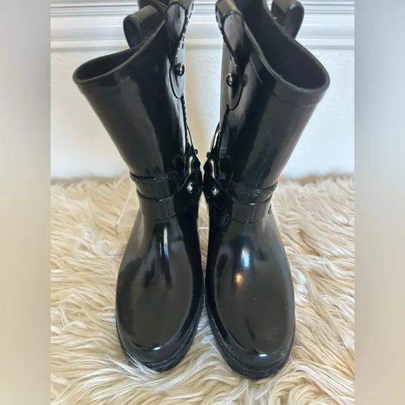 Kors Michael Kors Black Robber Rain Boots