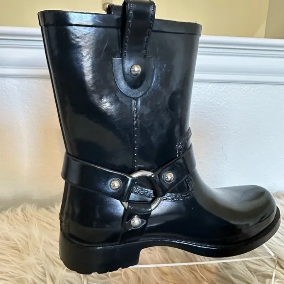 Kors Michael Kors Black Robber Rain Boots