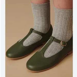La Coqueta Green T-Strap Mary Jane Shoes size 29 / 11.5 US