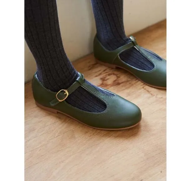 La Coqueta Green T-Strap Mary Jane Shoes size 29 / 11.5 US