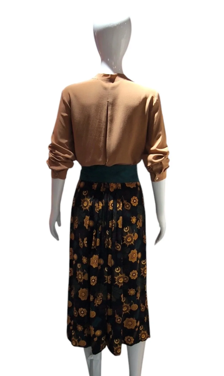 Latte Elegance - Silk Coffee Colored 3/4 Sleeve Top