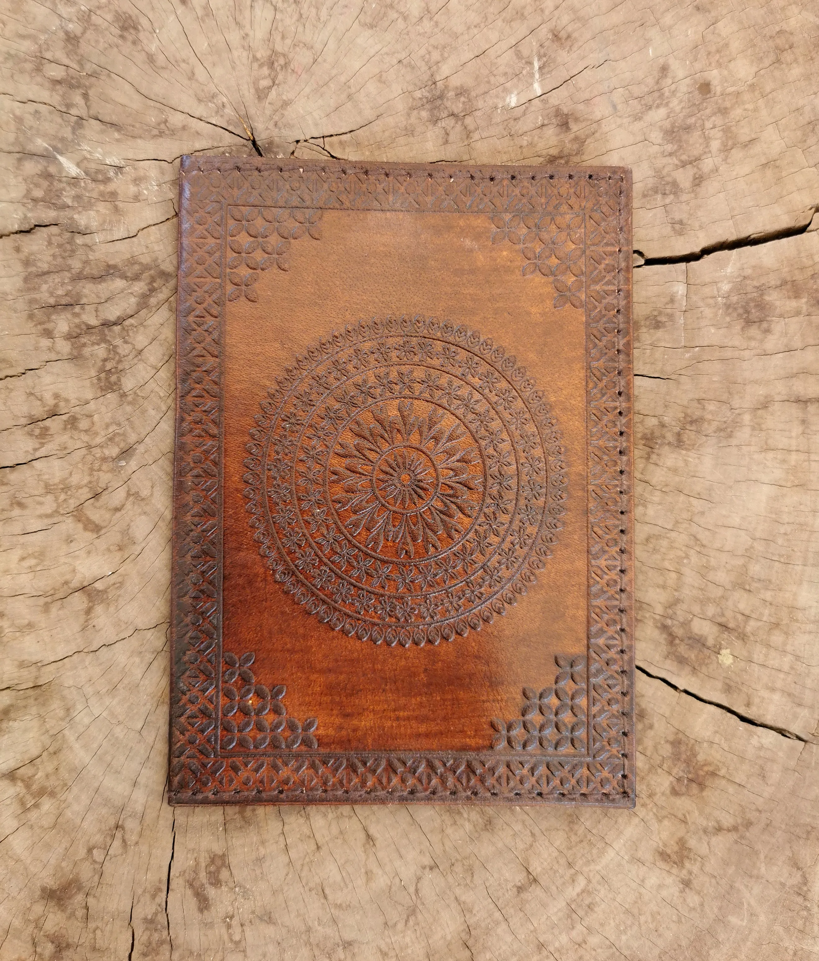 Leather Pentacle Passport Holder