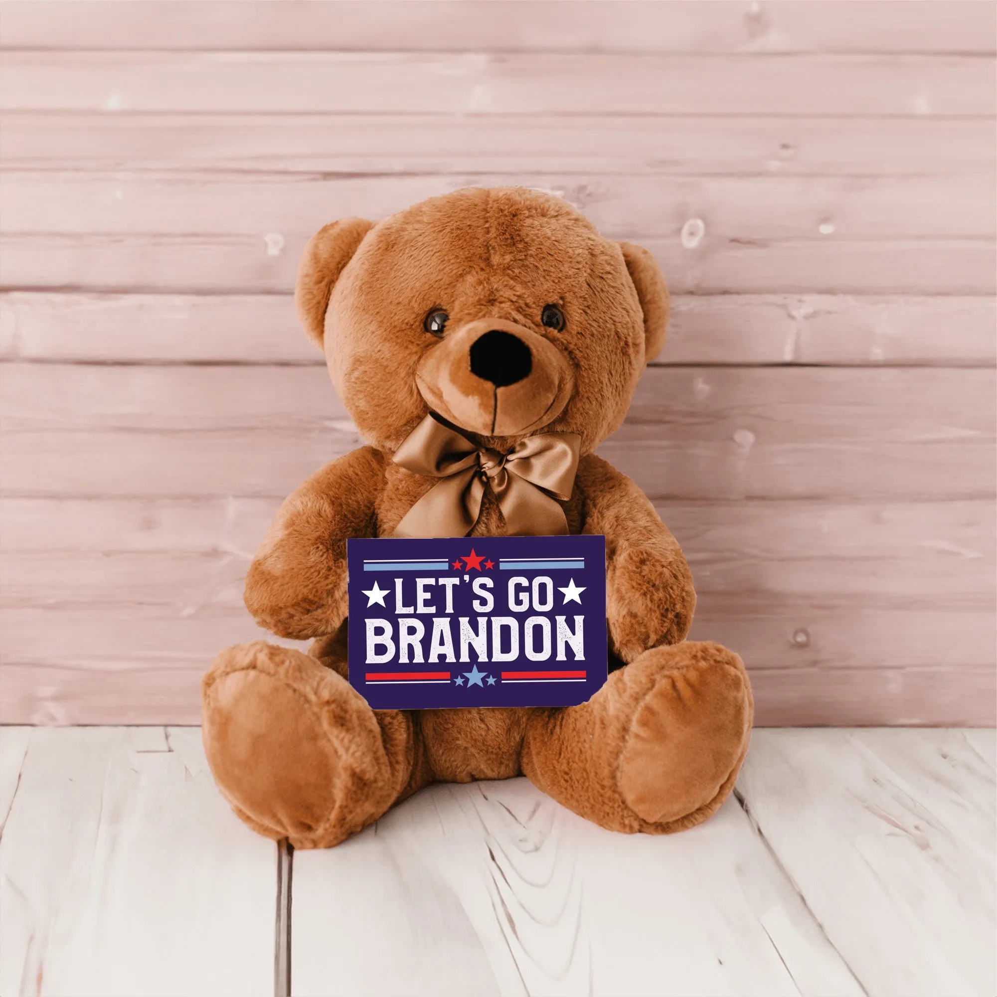 Let's Go Brandon Teddy Bear with Message Card, PRICE INCLUDES FREE SHIPPING, Stuffed Animal, Political