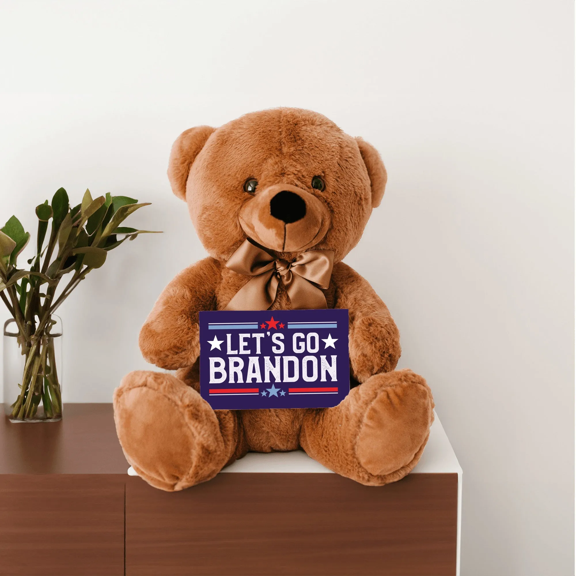 Let's Go Brandon Teddy Bear with Message Card, PRICE INCLUDES FREE SHIPPING, Stuffed Animal, Political