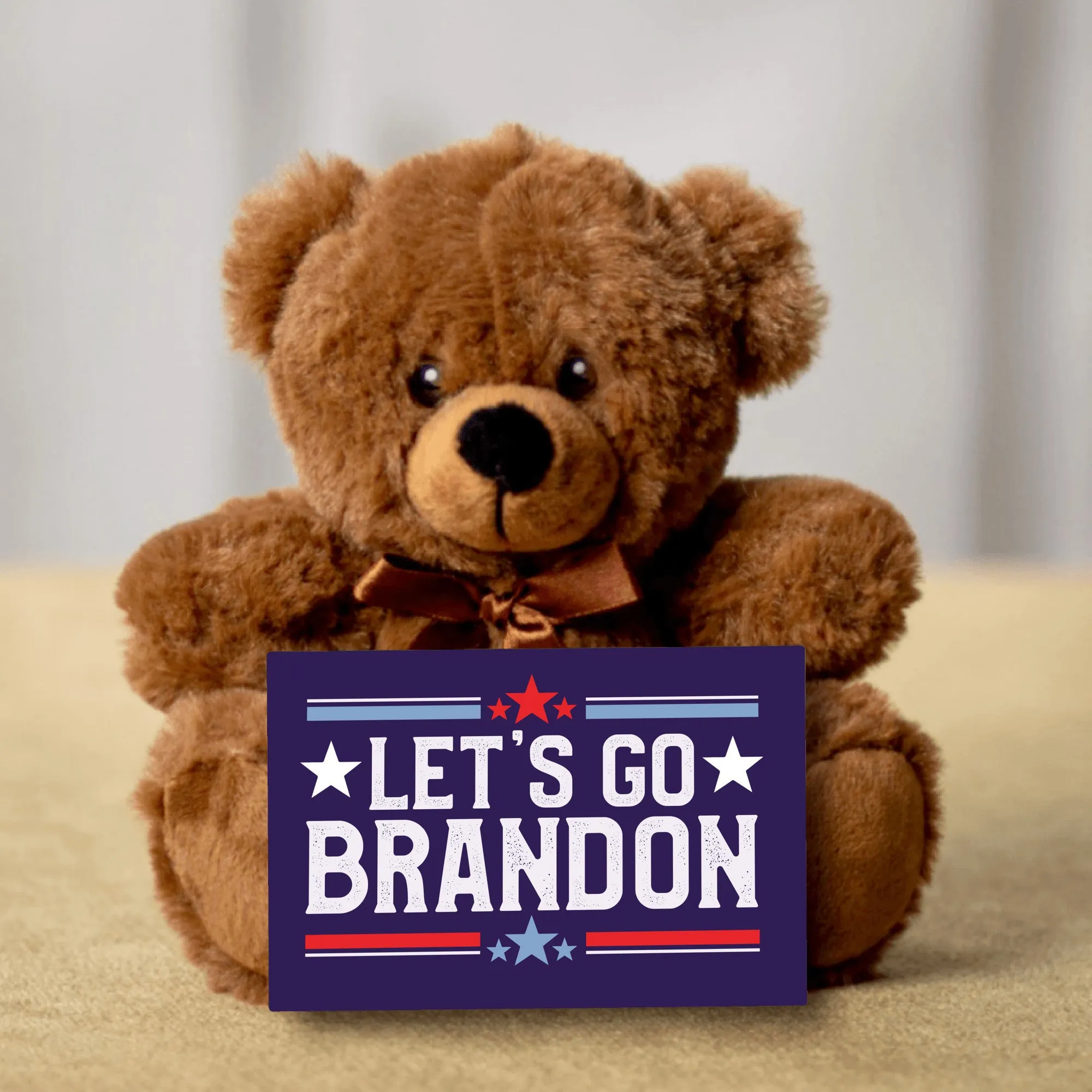 Let's Go Brandon Teddy Bear with Message Card, PRICE INCLUDES FREE SHIPPING, Stuffed Animal, Political
