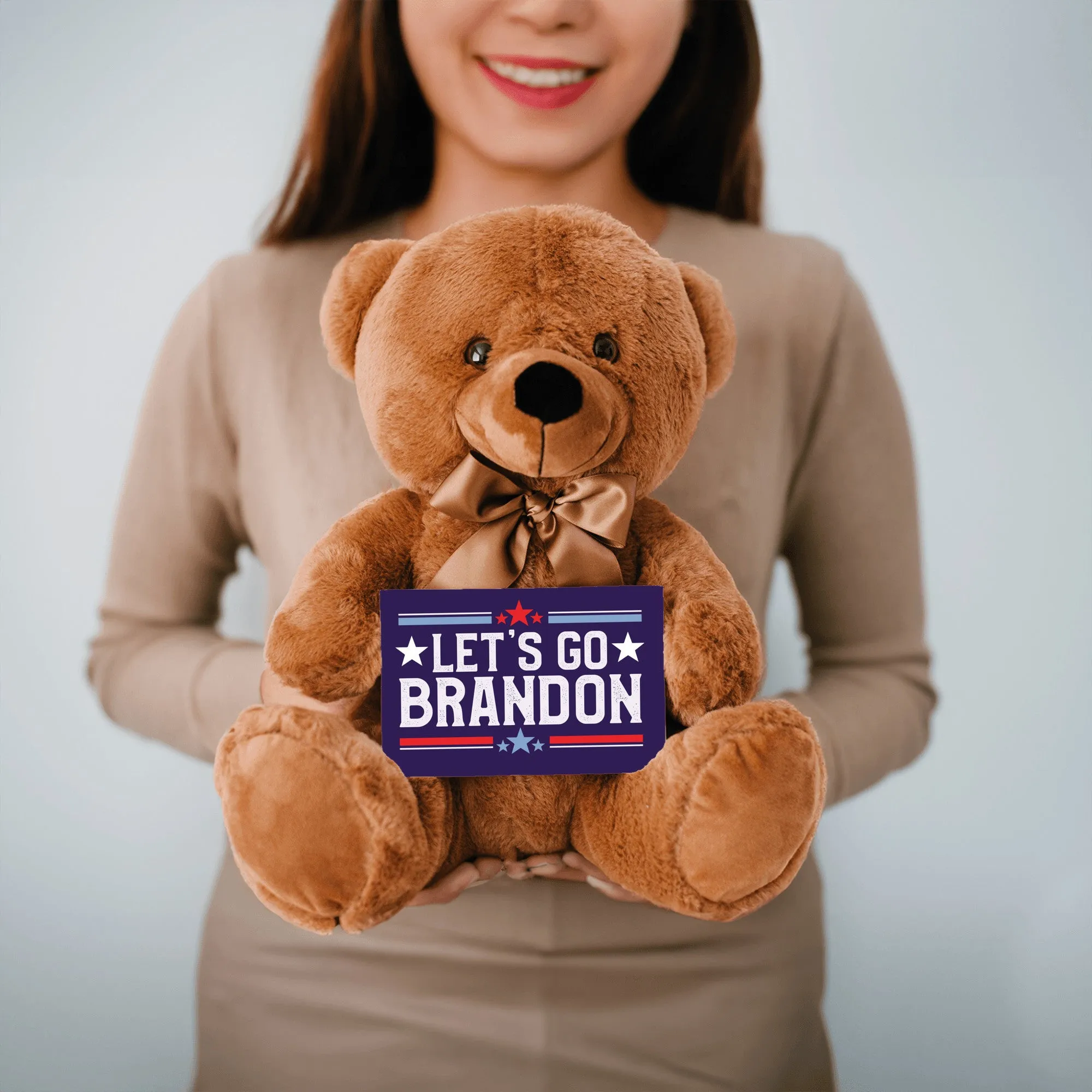 Let's Go Brandon Teddy Bear with Message Card, PRICE INCLUDES FREE SHIPPING, Stuffed Animal, Political