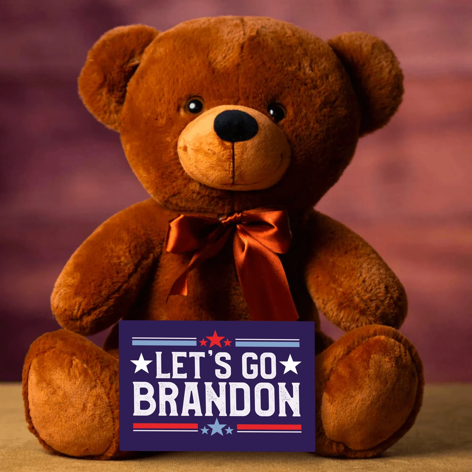 Let's Go Brandon Teddy Bear with Message Card, PRICE INCLUDES FREE SHIPPING, Stuffed Animal, Political