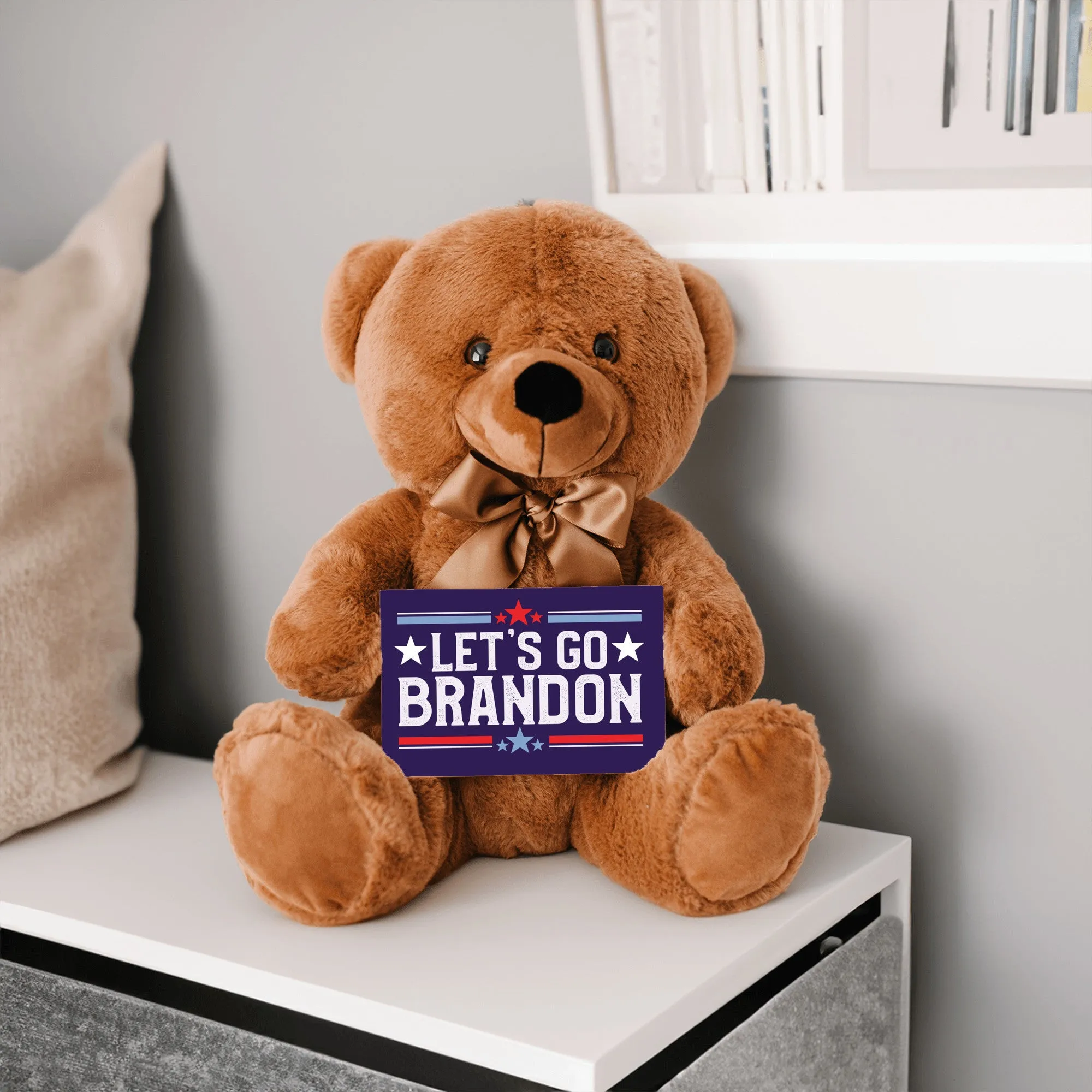 Let's Go Brandon Teddy Bear with Message Card, PRICE INCLUDES FREE SHIPPING, Stuffed Animal, Political