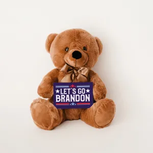 Let's Go Brandon Teddy Bear with Message Card, PRICE INCLUDES FREE SHIPPING, Stuffed Animal, Political