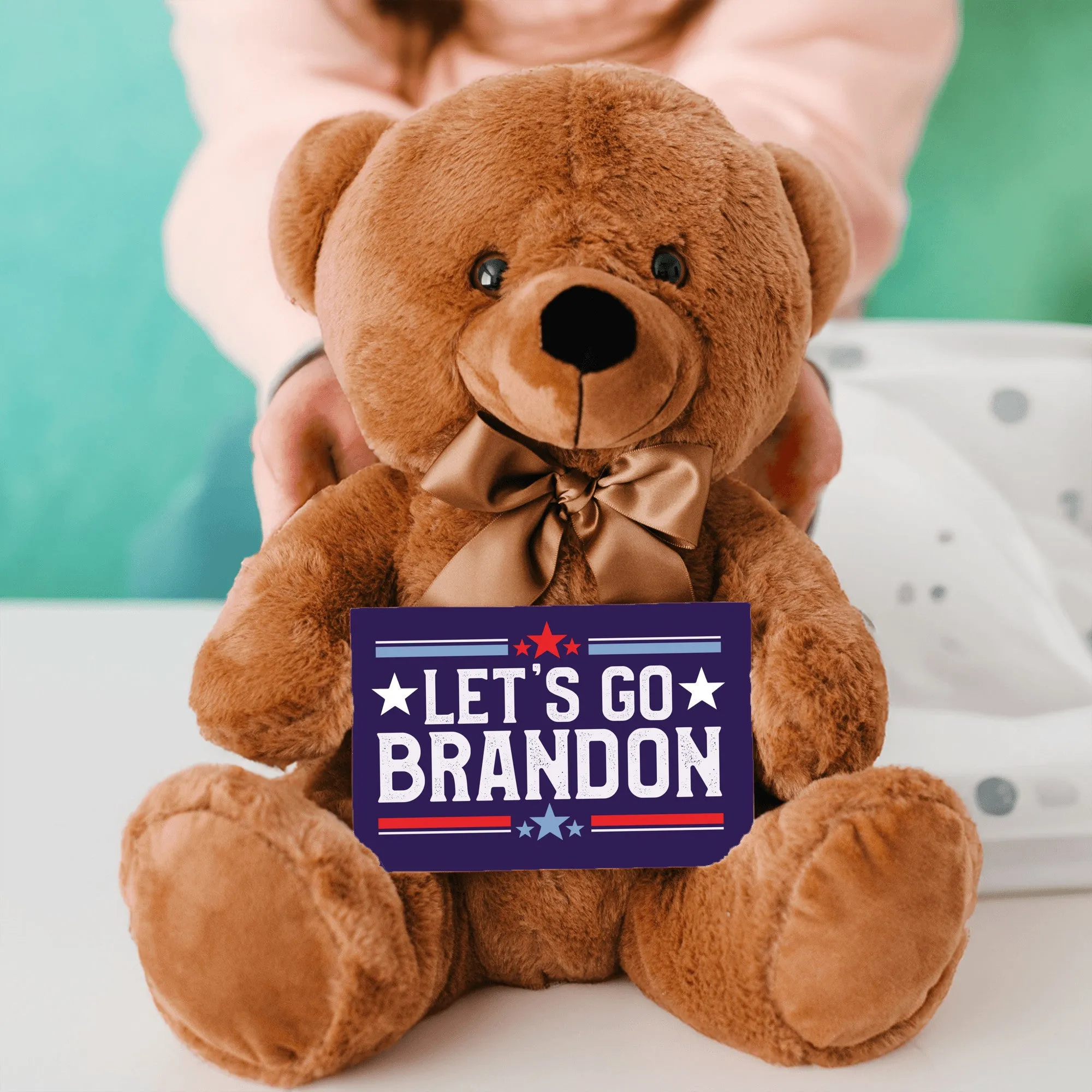Let's Go Brandon Teddy Bear with Message Card, PRICE INCLUDES FREE SHIPPING, Stuffed Animal, Political